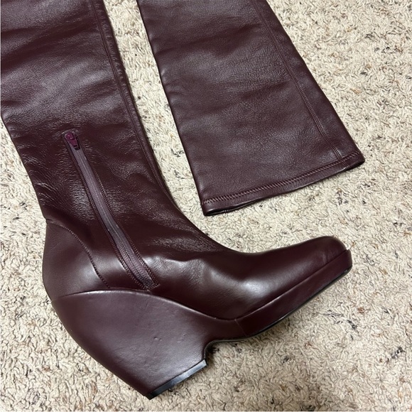 KHAITE Morgan over the knee burgundy boots - Picture 8 of 12